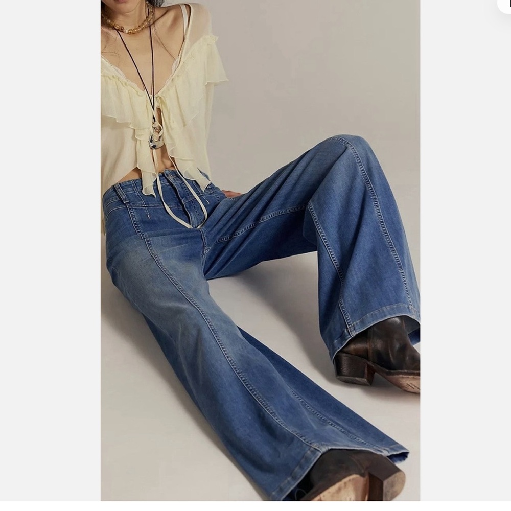 Free people libre high waist flare denim
